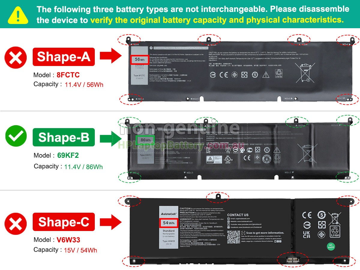 Battery for Dell P106F laptop
