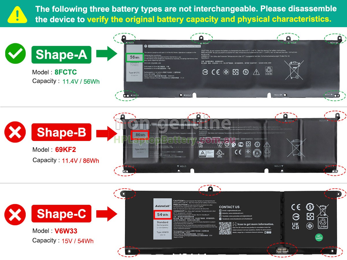 Battery for Dell P106F laptop