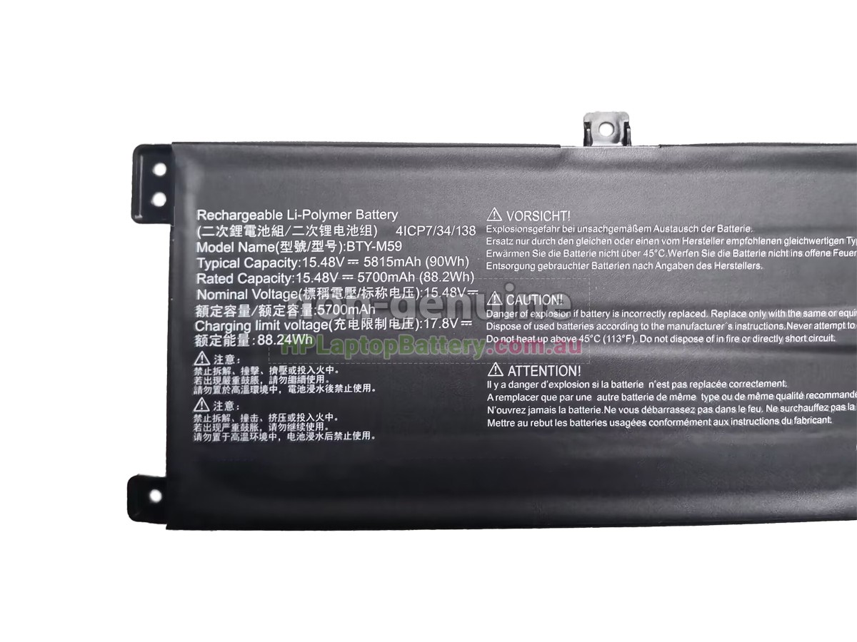 Battery for MSI BTY-M59 laptop