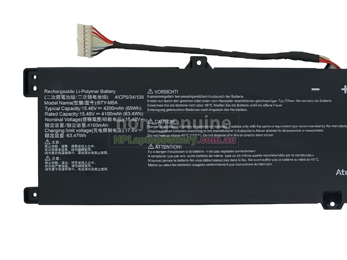 Battery for MSI BTY-M5A laptop