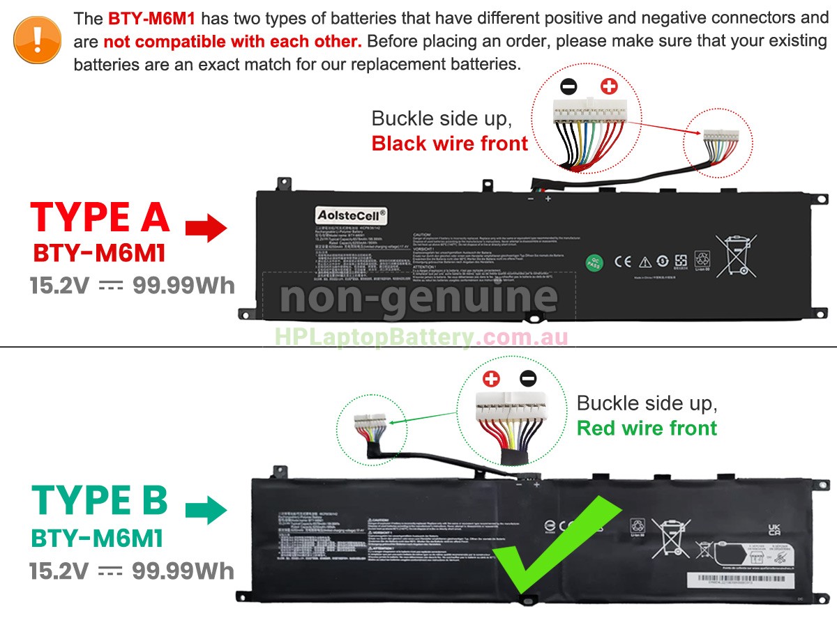 Battery for MSI STEALTH GS77 12UH-060BE laptop