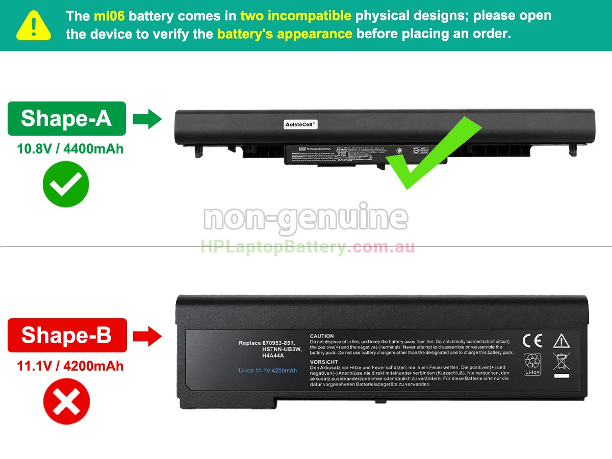 Battery for HP MI06 laptop