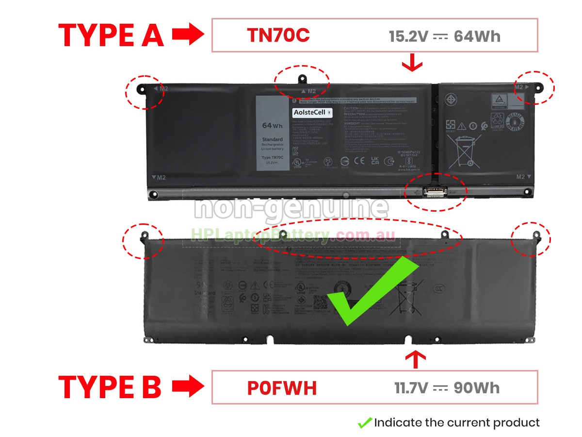 Battery for Dell Inspiron 16 7640 2-IN-1 laptop