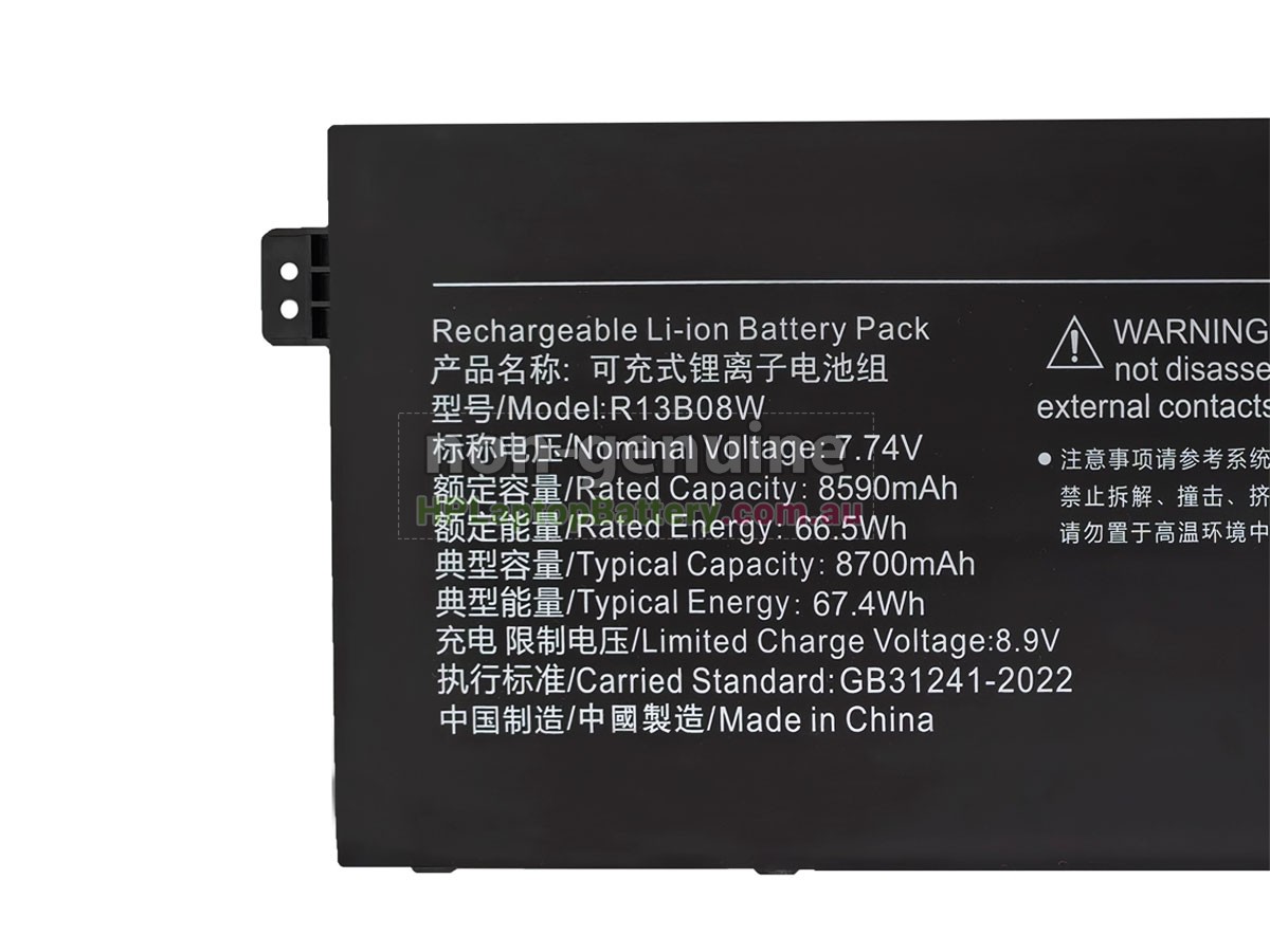 Battery for XiaoMi R13B08W laptop